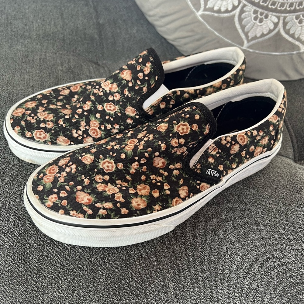 Floral slip on Vans